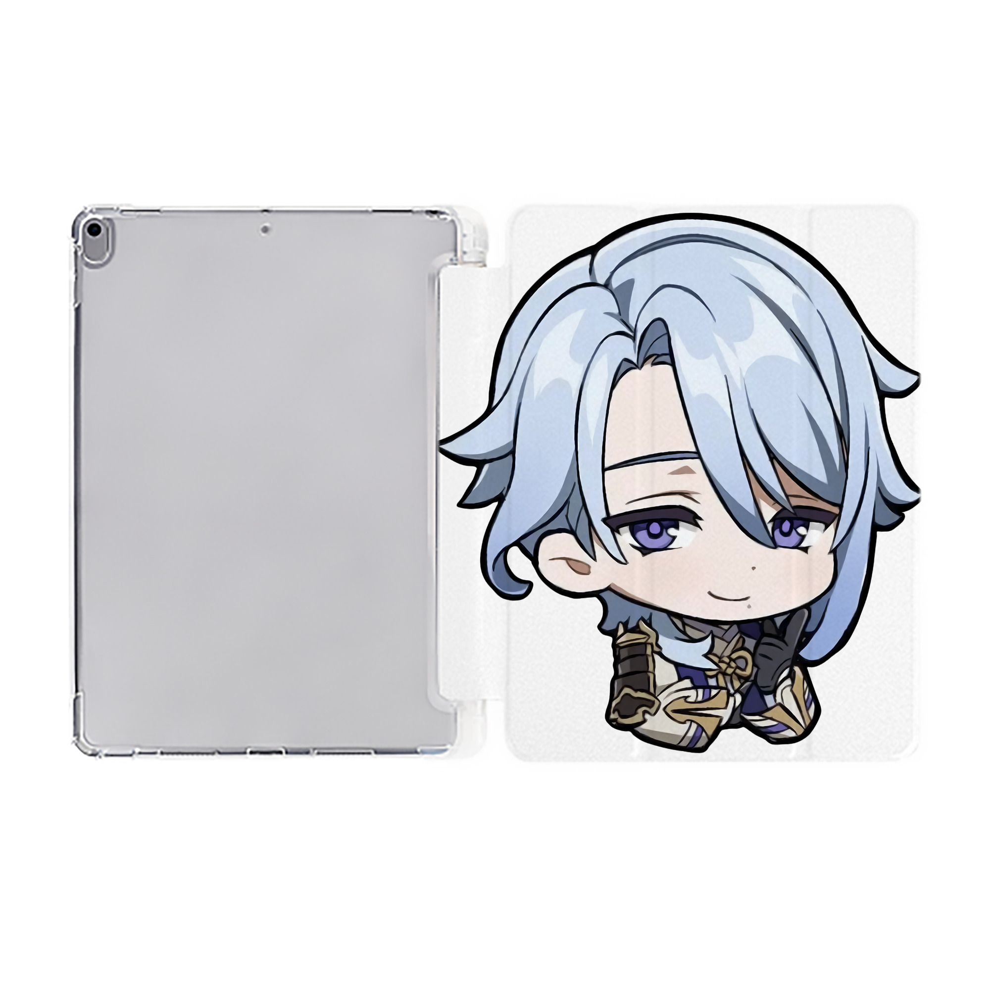 げんし神 神里綾人 かみさとあやと genshin Kamisato Ayato IPad ケース ペン収納付き 三つ折りスタンド PUレザー×シリコン 対応機種9.5/10.5/10.9インチ